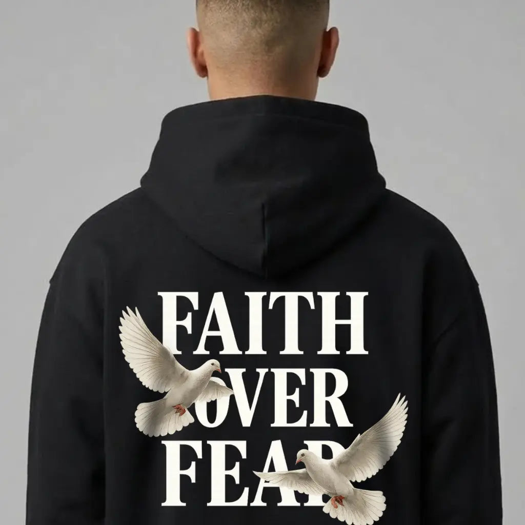 Faith Over Fear Oversize Zipper Hoodie Printegy