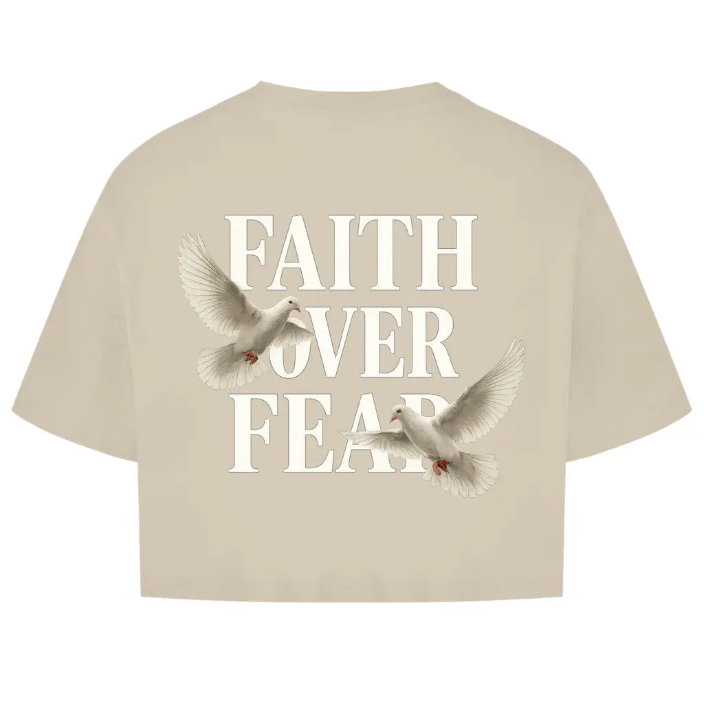 Faith Over Fear Oversize Crop Top Printegy