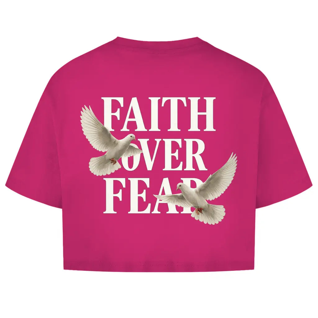 Faith Over Fear Oversize Crop Top Printegy